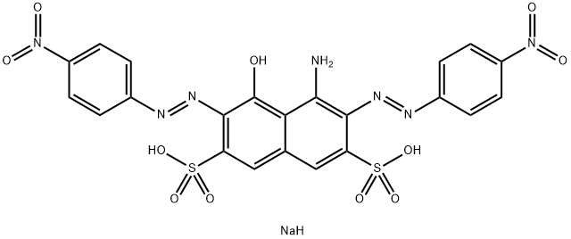 (3Z)-5-amino-6-(4-nitrophenyl)diazenyl-3-[(4-nitrophenyl)hydrazinylidene]-4-oxo-naphthalene-2,7-disulfonic acid Struktur