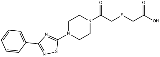 2-({2-OXO-2-[4-(3-PHENYL-1,2,4-THIADIAZOL-5-YL)PIPERAZINO]ETHYL}THIO)ACETIC ACID Struktur