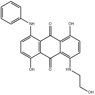 1,5-dihydroxy-4-[(2-hydroxyethyl)amino]-8-(phenylamino)anthraquinone Struktur