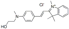 2-[2-[4-[(2-hydroxyethyl)methylamino]phenyl]vinyl]-1,3,3-trimethyl-3H-indolium chloride Struktur