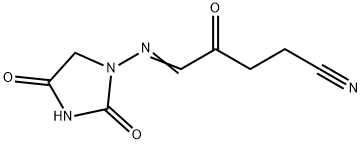 1-(((3-cyano-1-oxopropyl)methylene)amino)-2,4-imidazolidinedione Struktur