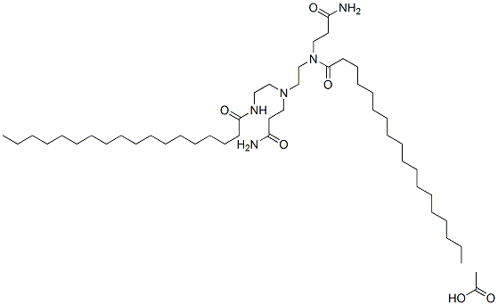 N-(3-amino-3-oxopropyl)-N-[2-[(3-amino-3-oxopropyl)[2-(stearoylamino)ethyl]amino]ethyl]stearamide monoacetate Struktur