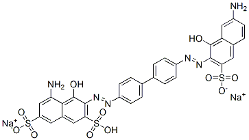 disodium hydrogen 5-amino-3-[[4'-[(7-amino-1-hydroxy-3-sulphonato-2-naphthyl)azo][1,1'-biphenyl]-4-yl]azo]-4-hydroxynaphthalene-2,7-disulphonate  Struktur