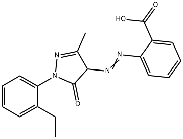 2-[[1-(2-ethylphenyl)-4,5-dihydro-3-methyl-5-oxo-1H-pyrazol-4-yl]azo]benzoic acid  Struktur