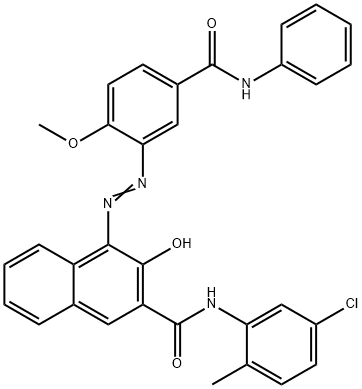 N-(5-chloro-2-methylphenyl)-3-hydroxy-4-[[2-methoxy-5-[(phenylamino)carbonyl]phenyl]azo]naphthalene-2-carboxamide Struktur