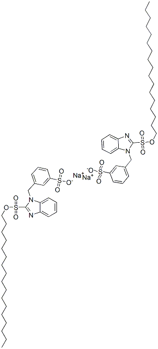 disodium 2-heptadecyl-1-[(3-sulphonatophenyl)methyl]-1H-benzimidazolesulphonate Struktur