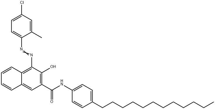 4-[(4-chloro-2-methylphenyl)azo]-N-(4-dodecylphenyl)-3-hydroxynaphthalene-2-carboxamide Struktur