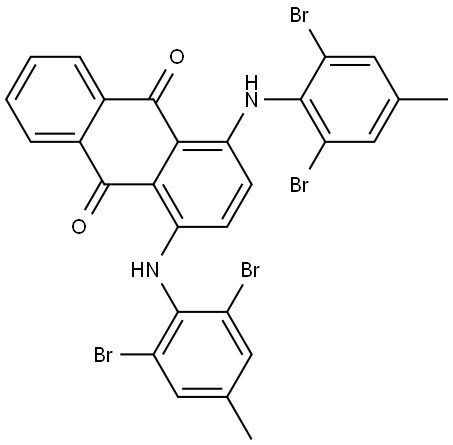 1,4-bis[(2,6-dibromo-4-methylphenyl)amino]anthraquinone Struktur