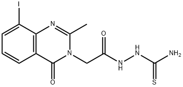 [[2-(8-iodo-2-methyl-4-oxo-quinazolin-3-yl)acetyl]amino]thiourea Struktur