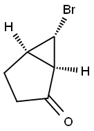 Bicyclo[3.1.0]hexan-2-one, 6-bromo-, (1-alpha-,5-alpha-,6-alpha-)- (9CI) Struktur