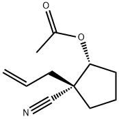 Cyclopentanecarbonitrile, 2-(acetyloxy)-1-(2-propenyl)-, (1S,2R)- (9CI) Struktur