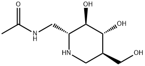 Acetamide, N-[[(2R,3R,4R,5R)-3,4-dihydroxy-5-(hydroxymethyl)-2-piperidinyl]methyl]- (9CI) Struktur