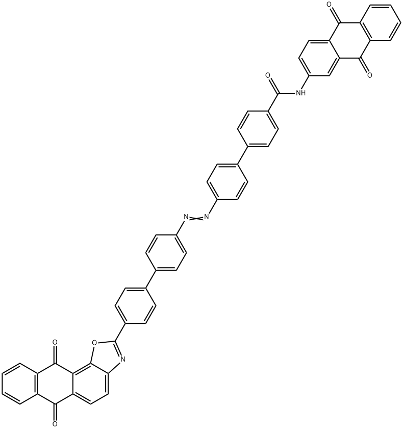 4'-[[4'-(6,11-dihydro-6,11-dioxoanthra[2,1-d]oxazol-2-yl)[1,1'-biphenyl]-4-yl]azo]-N-(9,10-dihydro-9,10-dioxo-2-anthryl)[1,1'-biphenyl]-4-carboxamide Struktur