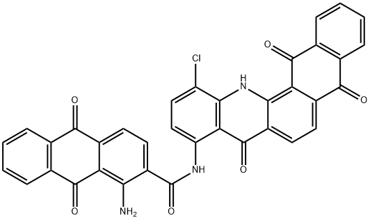 1-Amino-N-(12-chloro-5,8,13,14-tetrahydro-5,8,14-trioxonaphth[2,3-c]acridin-9-yl)-9,10-dihydro-9,10-dioxoanthracene-2-carboxamide Struktur