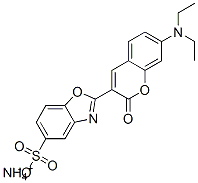 ammonium 2-[7-(diethylamino)-2-oxo-2H-1-benzopyran-3-yl]benzoxazole-5-sulphonate Struktur