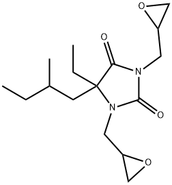 5-ethyl-5-(2-methylbutyl)-1,3-bis(oxiranylmethyl)imidazolidine-2,4-dione Struktur