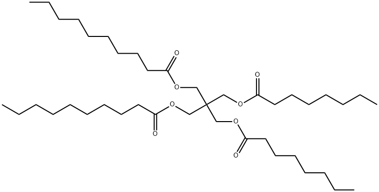 2,2-bis[[(1-oxooctyl)oxy]methyl]-1,3-propanediyl didecanoate Struktur