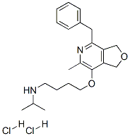 4-[[1,3-dihydro-6-methyl-4-benzylfuro[3,4-c]pyridin-7-yl]oxy]-N-(isopropyl)butylamine dihydrochloride Struktur