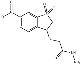 2-[(6-NITRO-1,1-DIOXO-2,3-DIHYDRO-1H-1-BENZOTHIOPHEN-3-YL)SULFANYL]ACETOHYDRAZIDE Struktur