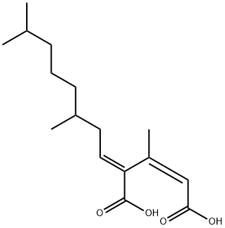 (Z,E)-(.+-)-4-(3,7-dimethyloctylidene)-3-methylpent-2-ene-1,5-dioic acid Struktur