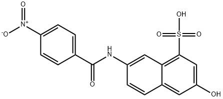 3-hydroxy-7-[(4-nitrobenzoyl)amino]naphthalenesulphonic acid Struktur