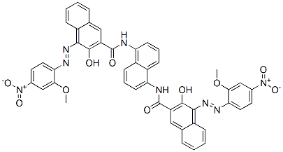 N,N'-naphthalene-1,5-diylbis[3-hydroxy-4-[(2-methoxy-4-nitrophenyl)azo]naphthalene-2-carboxamide]  Struktur