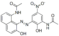 N-[3-[[8-(acetylamino)-2-hydroxy-1-naphthyl]azo]-2-hydroxy-5-nitrophenyl]acetamide Struktur