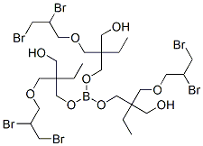 Boric acid tris[2-ethyl-2-[(2,3-dibromopropoxy)methyl]-3-hydroxypropyl] ester Struktur