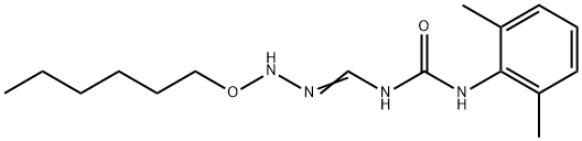 N-(2,6-Dimethylphenyl)-N'-[(hexyloxyamino)(imino)methyl]urea Struktur