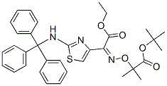 ethyl (Z)-alpha-[[2-(tert-butoxy)-1,1-dimethyl-2-oxoethoxy]imino]-2-(tritylamino)thiazol-4-acetate Struktur