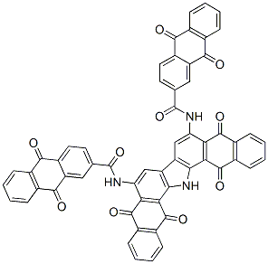 N,N'-(10,15,16,17-tetrahydro-5,10,15,17-tetraoxo-5H-dinaphtho[2,3-a:2',3'-i]carbazole-6,9-diyl)bis[9,10-dihydro-9,10-dioxoanthracene-2-carboxamide]  Struktur