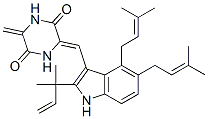 (Z)-3-[[2-(1,1-Dimethyl-2-propenyl)-4,5-bis(3-methyl-2-butenyl)-1H-indol-3-yl]methylene]-6-methylene-2,5-piperazinedione Struktur