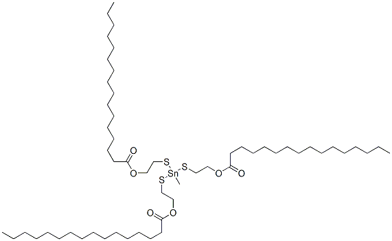 (methylstannylidyne)tris(thioethylene) tripalmitate Struktur