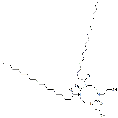 octahydro-1,3-bis(2-hydroxyethyl)-6,8-distearoyl-1,3,6,8-tetrazecine-2,7-dione Struktur