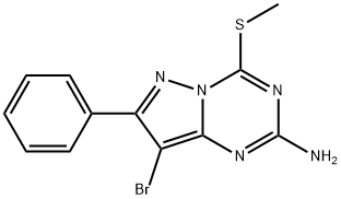 8-BROMO-4-(METHYLTHIO)-7-PHENYLPYRAZOLO[1,5-A][1,3,5]TRIAZIN-2-AMINE Struktur