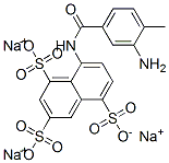 trisodium 8-[(3-amino-4-methylbenzoyl)amino]naphthalene-1,3,5-trisulphonate Struktur