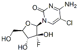 2'-fluoro-5-chloro-1-beta-D-arabinofuranosylcytosine Struktur