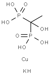 copper dipotassium (1-hydroxyethylidene)bisphosphonate Struktur