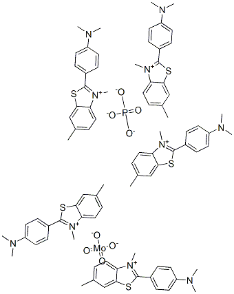 Benzothiazolium, 2-[4-(dimethylamino)phenyl]-3,6-dimethyl-, molybdatephosphate Struktur