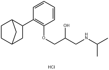 [3-(2-bicyclo[2.2.1]hept-2-ylphenoxy)-2-hydroxypropyl]isopropylammonium chloride Struktur