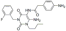 Benzeneacetamide,  4-amino-N-[6-amino-1-butyl-3-[(2-fluorophenyl)methyl]-1,2,3,4-tetrahydro-2,4-dioxo-5-pyrimidinyl]- Struktur