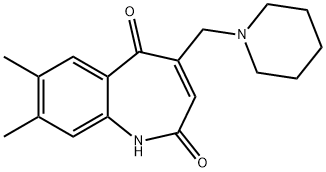 2,5-Dihydro-7,8-dimethyl-2,5-dioxo-4-(piperidinomethyl)-1H-1-benzazepine Struktur