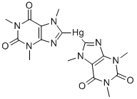 Bis(2,6-dioxo-1,2,3,6-tetrahydro-1,3,7-trimethyl-7H-purin-8-yl)mercury(II) Struktur