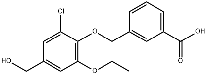 3-[[2-CHLORO-6-ETHOXY-4-(HYDROXYMETHYL)PHENOXY]METHYL]-BENZOIC ACID Struktur