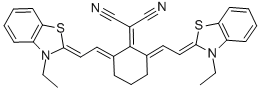 2-(2,6-BIS((E)-2-[3-ETHYL-1,3-BENZOTHIAZOL-2(3H)-YLIDENE]ETHYLIDENE)CYCLOHEXYLIDENE)MALONONITRILE Struktur