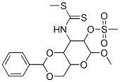 N-(4-methoxy-3-methylsulfonyloxy-9-phenyl-5,8,10-trioxabicyclo[4.4.0]d ec-2-yl)-1-methylsulfanyl-methanethioamide Struktur