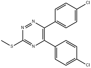 5,6-Bis(p-chlorophenyl)-3-methylthio-1,2,4-triazine Struktur