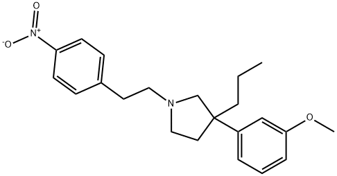 3-(m-Methoxyphenyl)-1-(p-nitrophenethyl)-3-propylpyrrolidine Struktur