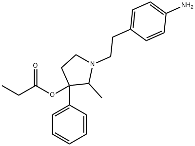 1-(p-Aminophenethyl)-2-methyl-3-phenylpyrrolidin-3-ol propionate Struktur