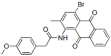 N-(4-bromo-2-methyl-9,10-dioxo-anthracen-1-yl)-2-(4-methoxyphenyl)acet amide Struktur